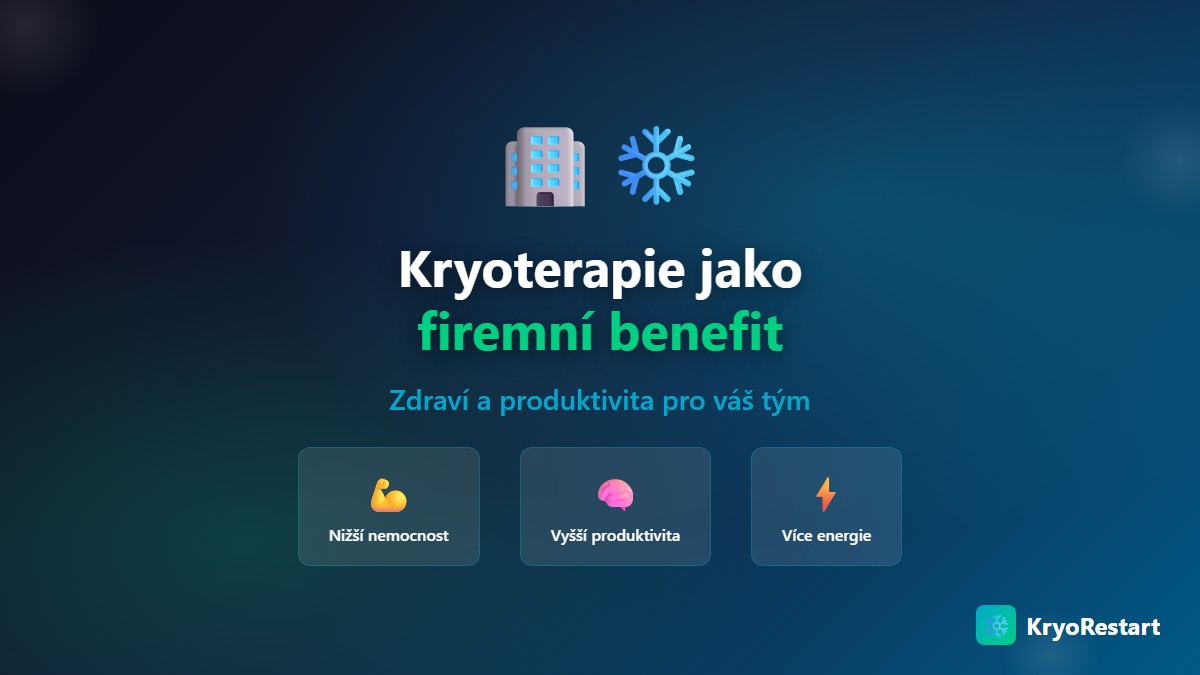 Kryoterapie jako firemní benefit Firemní tým v kryokomoře KryoRestart – wellness benefit pro zaměstnance