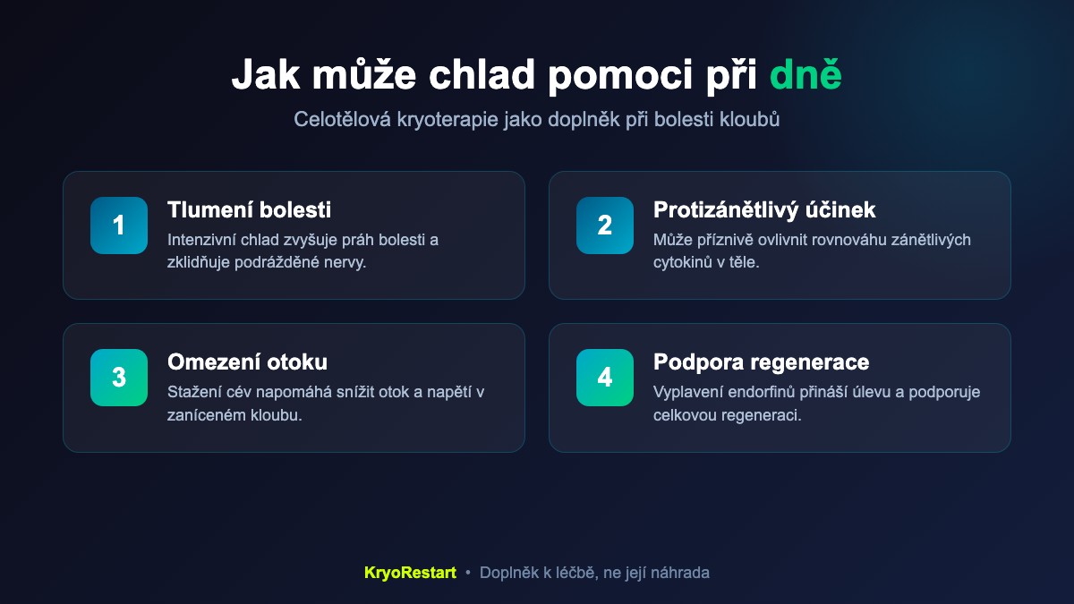 Jak může kryoterapie podpořit úlevu při dně a bolesti kloubů