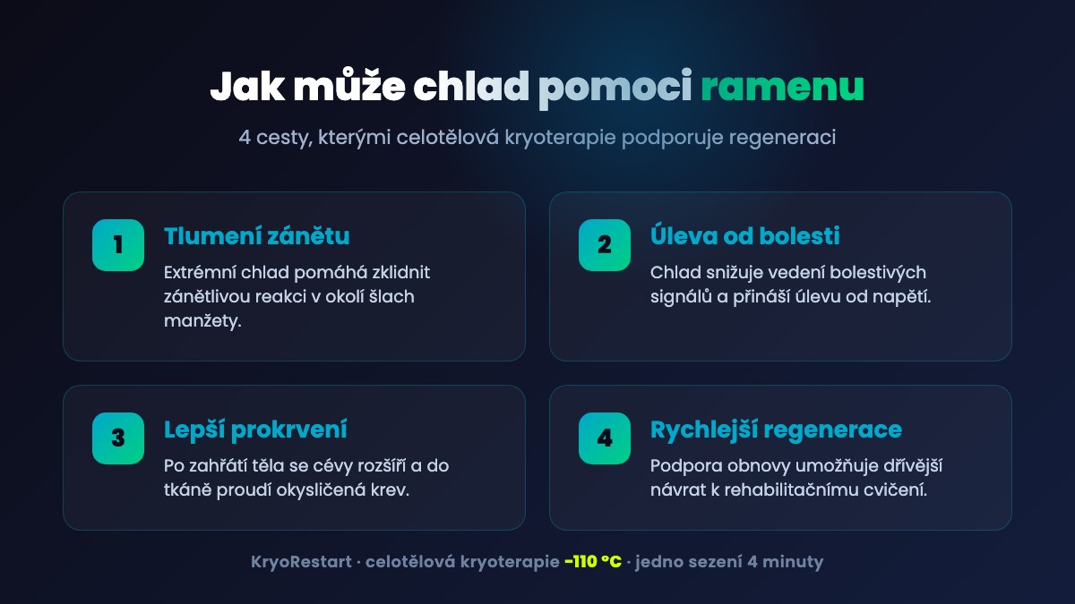 Jak celotělová kryoterapie podporuje regeneraci rotátorové manžety ramene