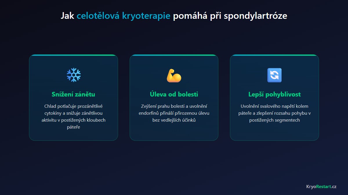 Jak celotelova kryoterapie pomaha pri spondylartroze - tri hlavni mechanismy